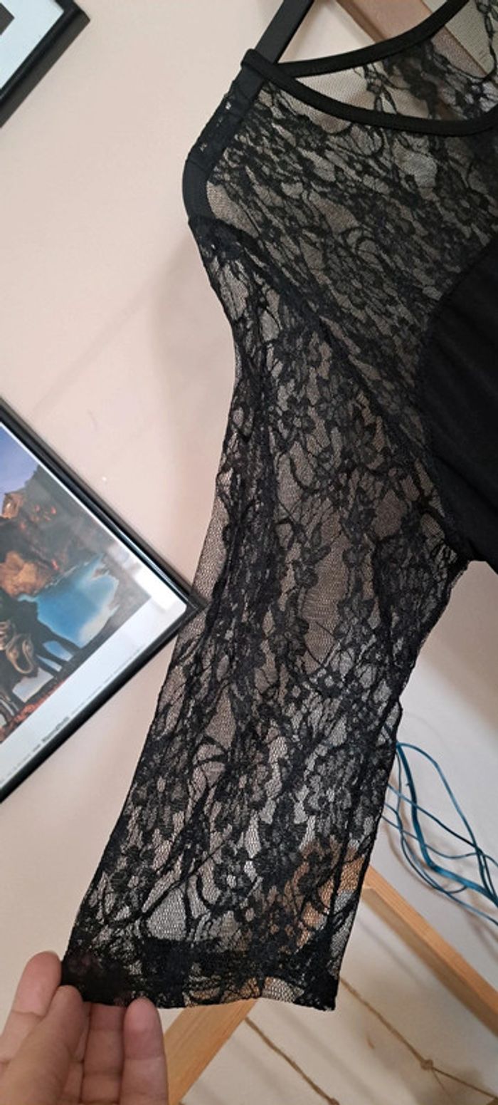 Petite robe noire manches 3/4 dentelles KIABI - photo numéro 3