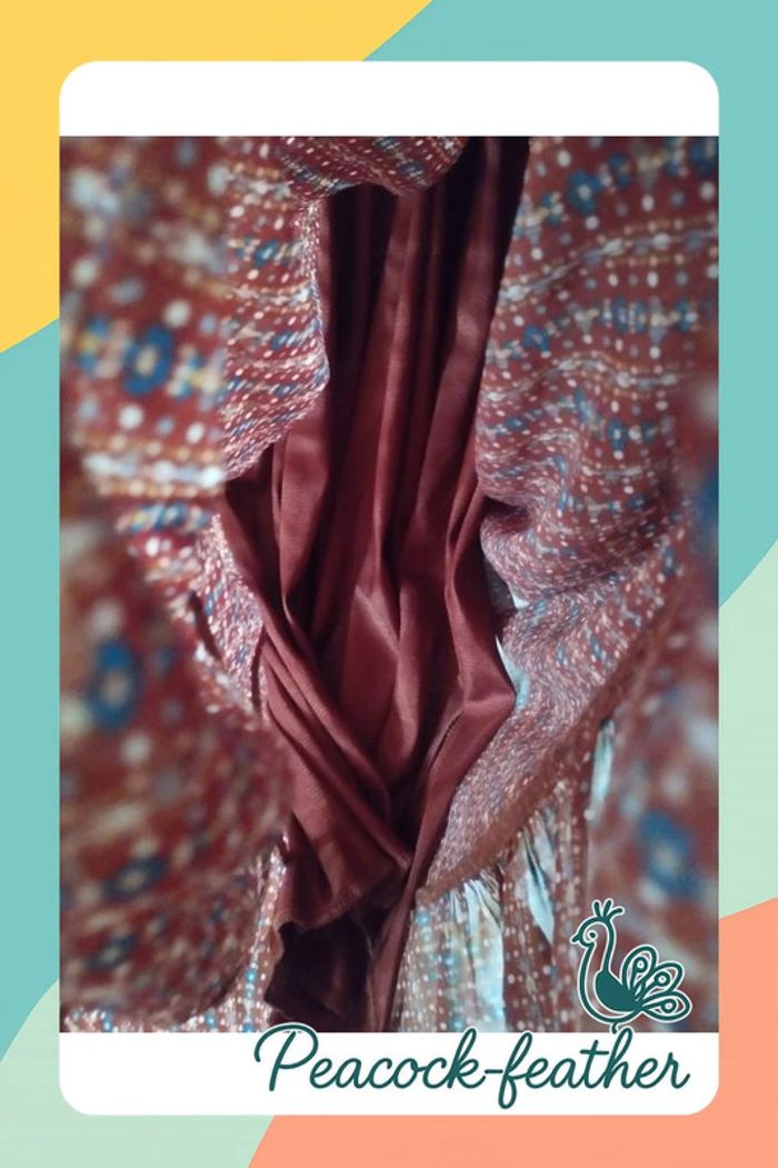 Robe longue TU marron terracotta / dorée - photo numéro 7