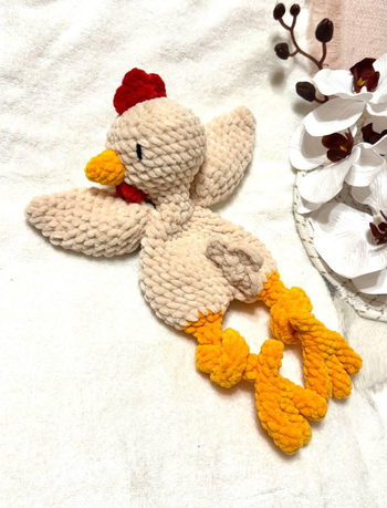 🐔 Doudou Poule au crochet – Fait main avec amour 🧶🤍