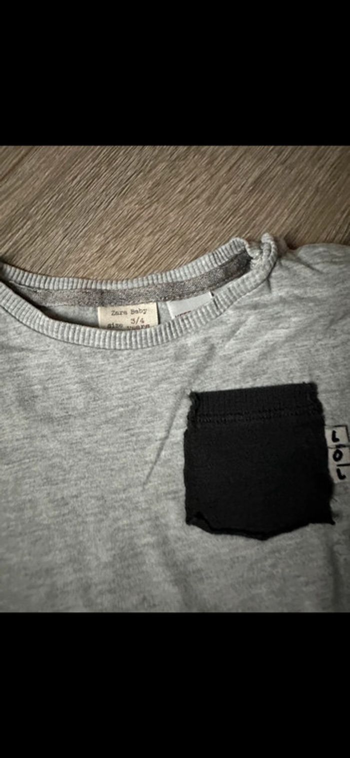 T-shirt ML Zara 2/3 ans - photo numéro 2