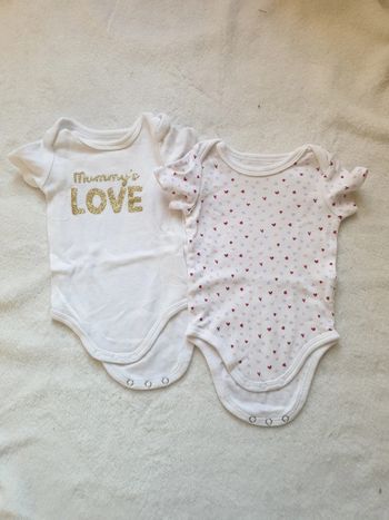 Lot de 2 bodies "love"