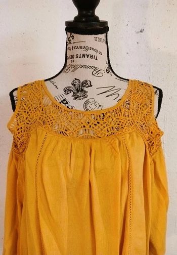 💛 Blouse fluide moutarde – Jennyfer – Taille 42/44 – Très bon état