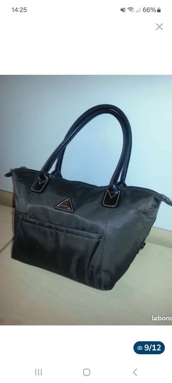Petit sac vintage toile et
cuir Hexagona marron
excellent état