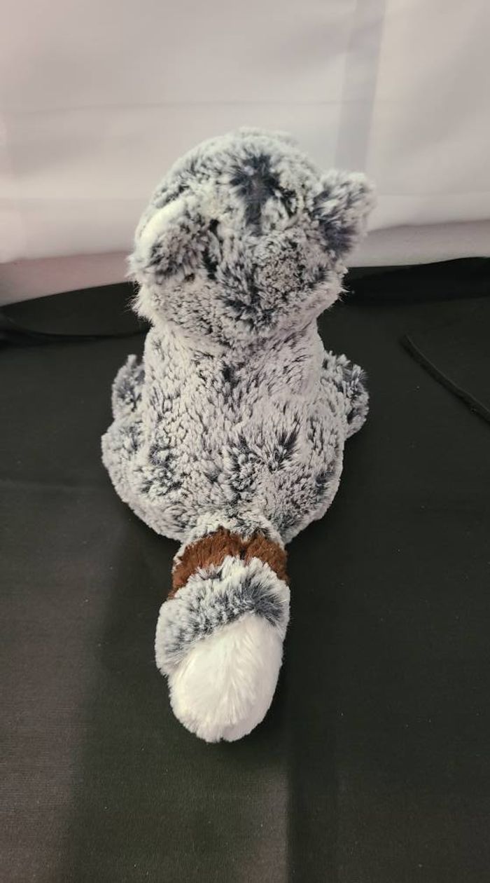 Peluche raton laveur CREATIONS DANI chiné gris blanc marron - photo numéro 6