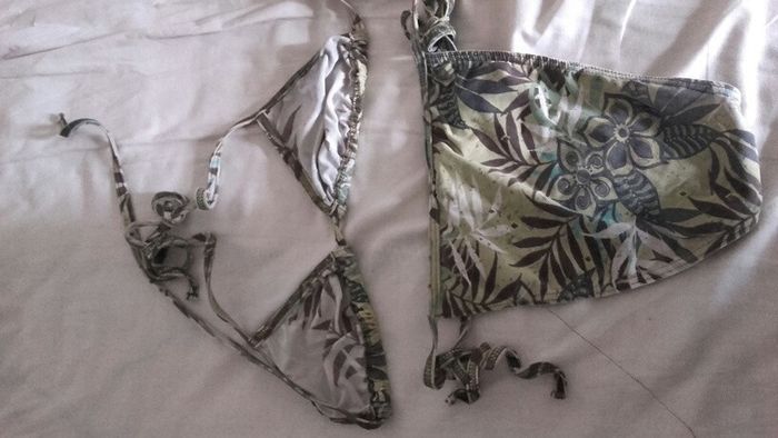 Bikini vert jungle feuillage - photo numéro 2