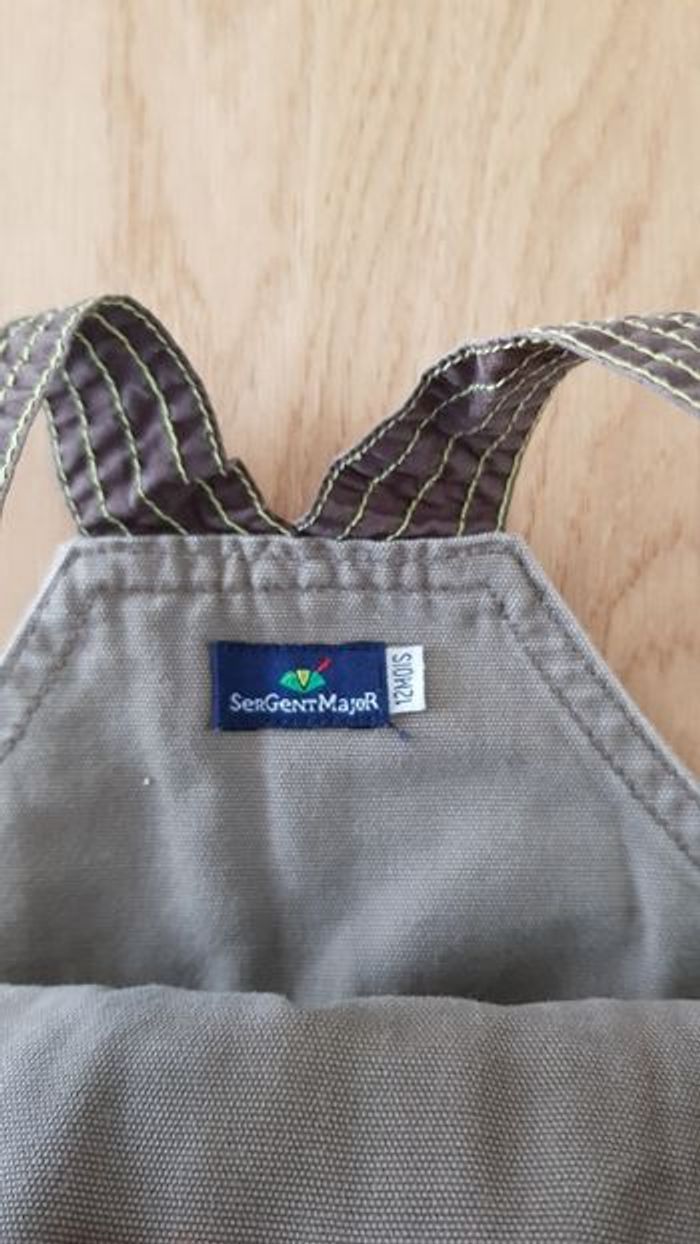 Salopette Sergent Major gris beige 12 mois - photo numéro 5
