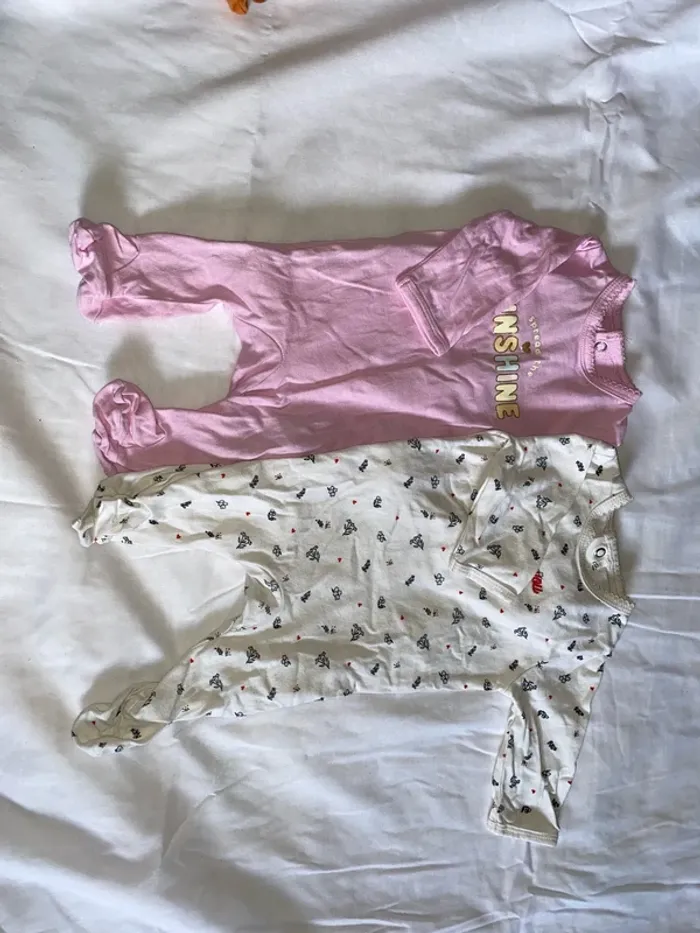 Lot 2 pyjamas 1 mois coton