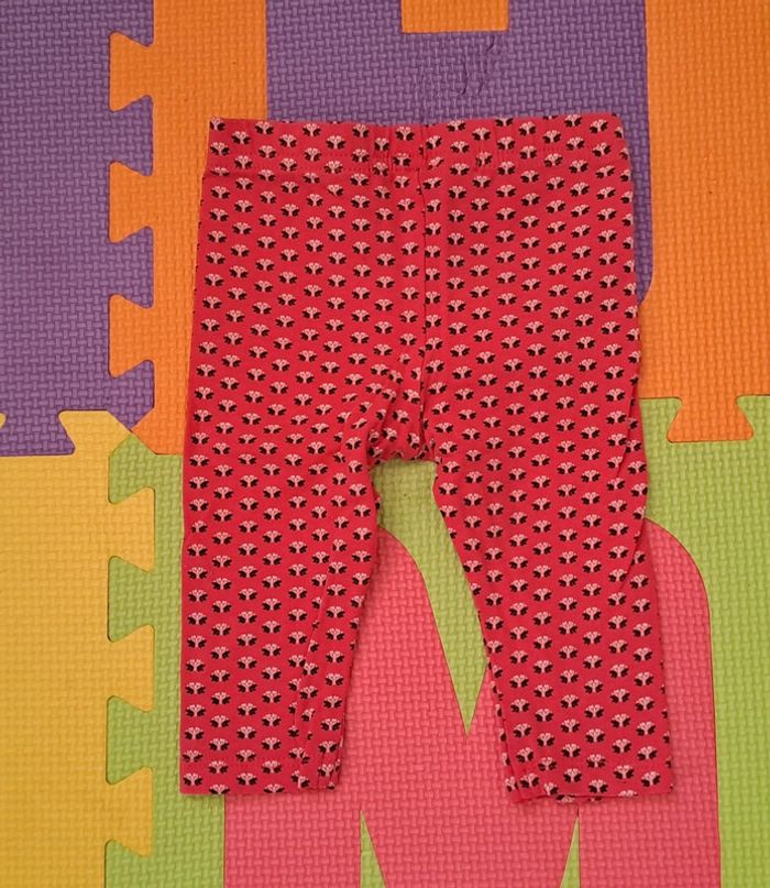 Legging rose fushia fleurs, gémo, taille 6 mois (68 cm) - photo numéro 2