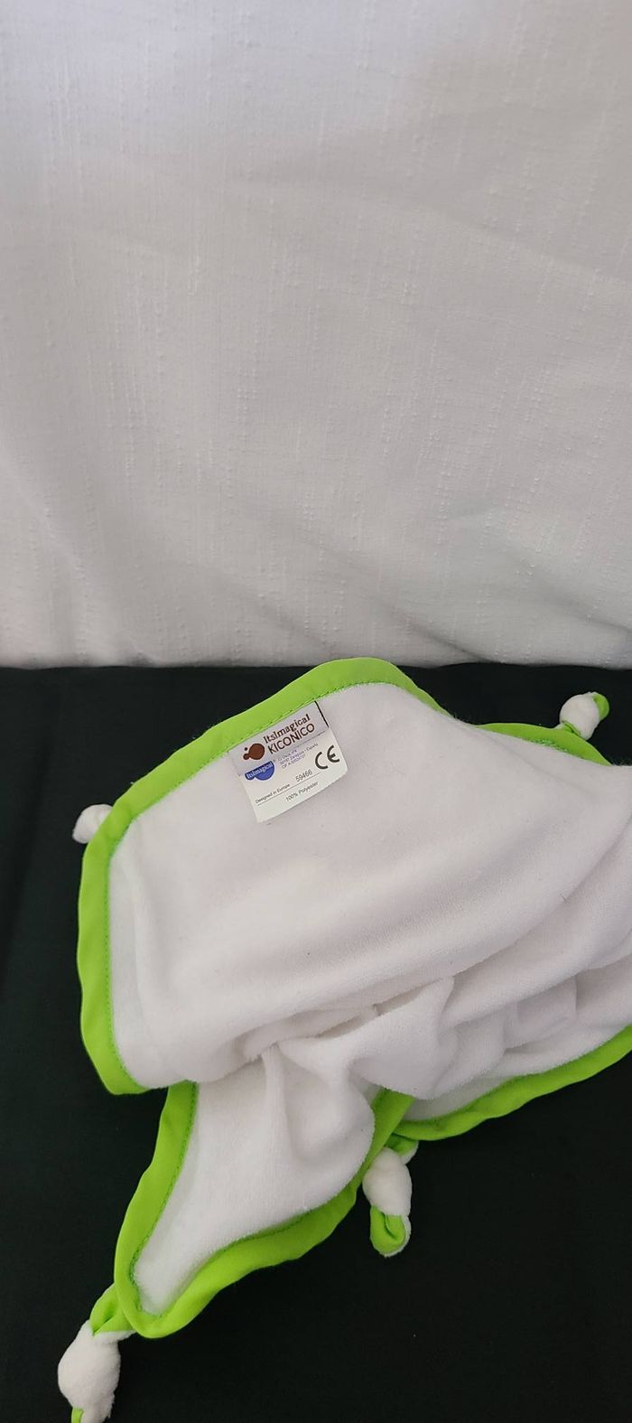 ITSLMAGICAL DOUDOU SOURIS BLANCHE PLAT LISERET VERT POUSSIN KICONICO 56 - photo numéro 5