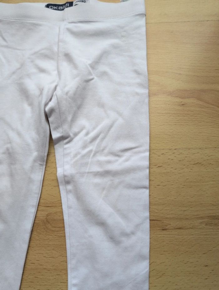 Legging tricot uni blanc fille Okaidi 3 ans - photo numéro 2