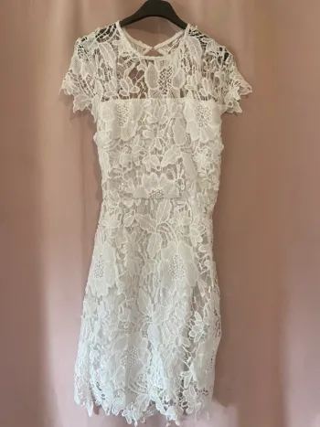 Robe blanche dentelle shein