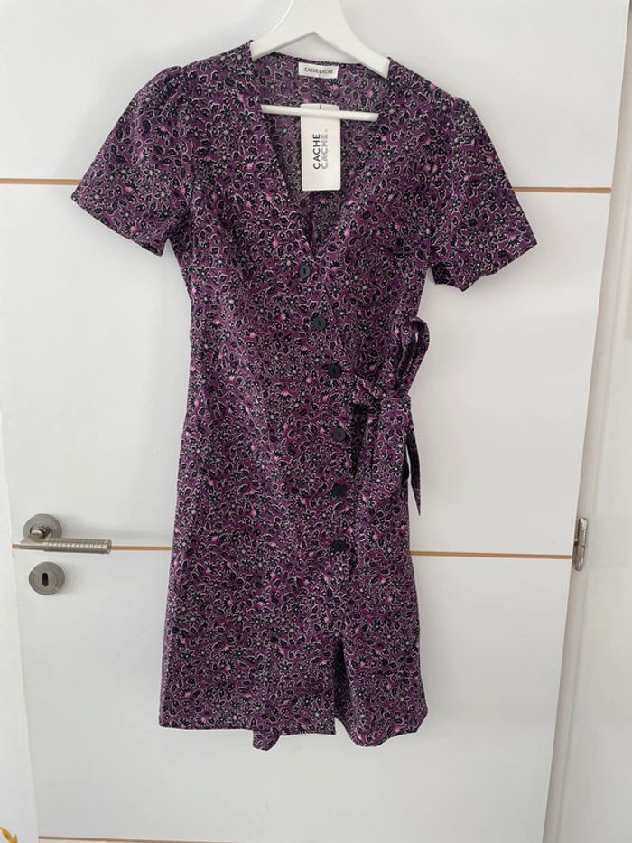 Robe fleurie violette 34 Cache cache