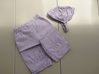 pantalon et bandeau à carreaux fille 18 mois grain de blé