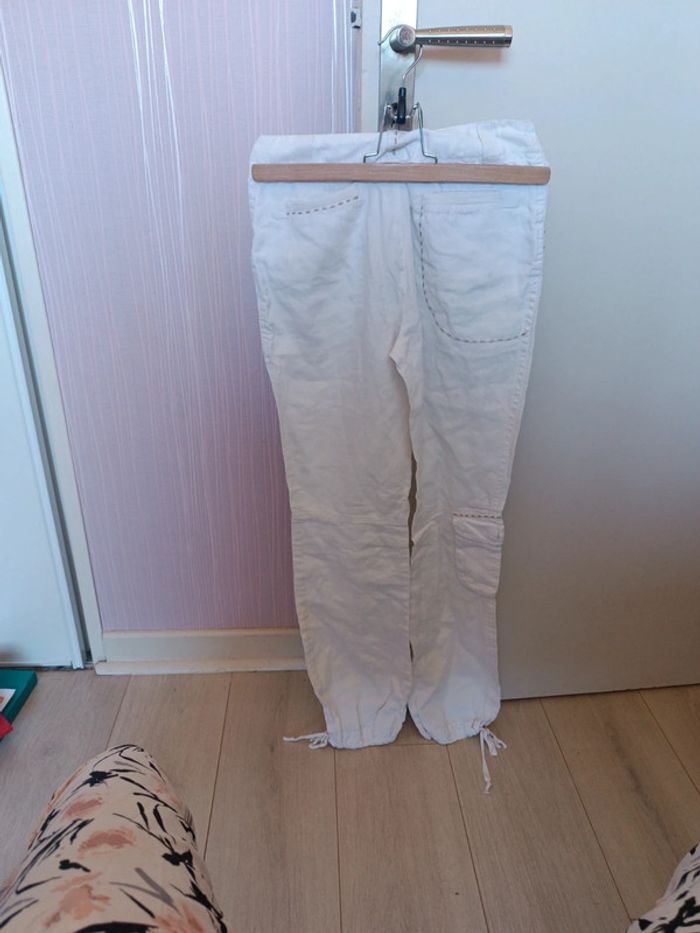 Pantalon lin blanc 34 - photo numéro 6
