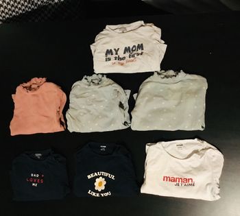 Lot de 6 manches longues fille 24 mois