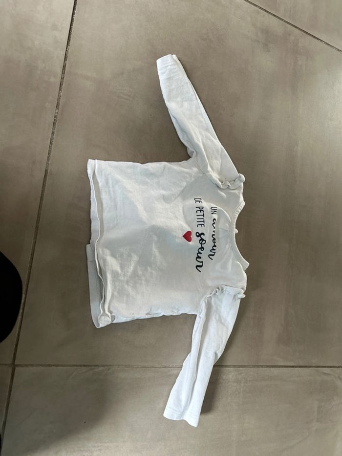 T shirt manche longue petite soeur 6 mois - photo numéro 4