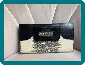 Sac pochette porté main ou épaule façon cuir exotique - Anne Fontaine