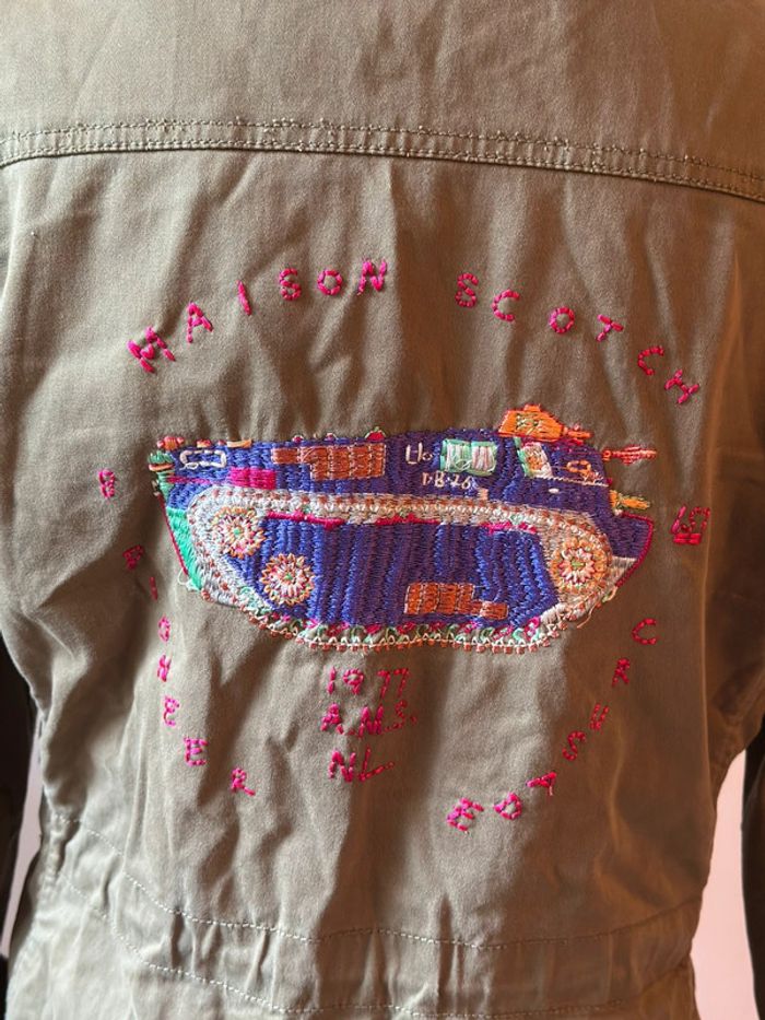 Veste kaki patch brodés Maison Scotch T38 - photo numéro 6