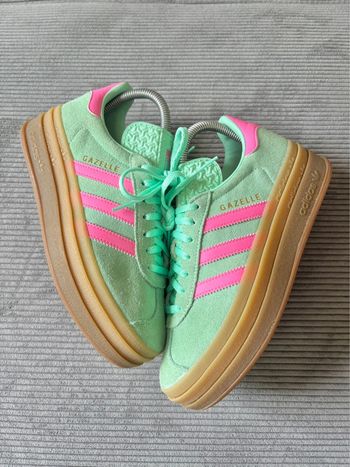Chaussures adidas gazelle bold vert et fuschia / taille 38