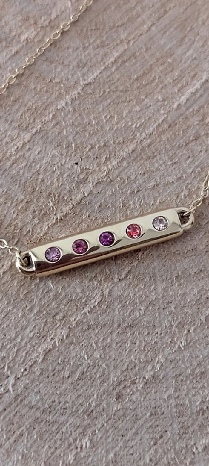 Collier barre strass rose Bohm - photo numéro 4