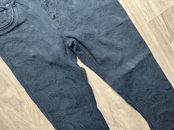 Jean denim skinny slim broderies bleu marine Onado Jeans T40 L - photo numéro 3