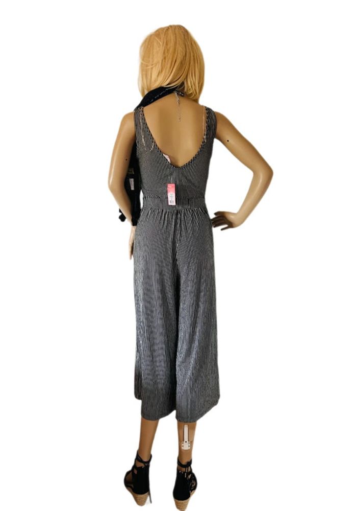 🖤🌿Combinaison rayée estivale boho city chic summer black striped Wide leg jumpsuit🌿🖤 - photo numéro 9