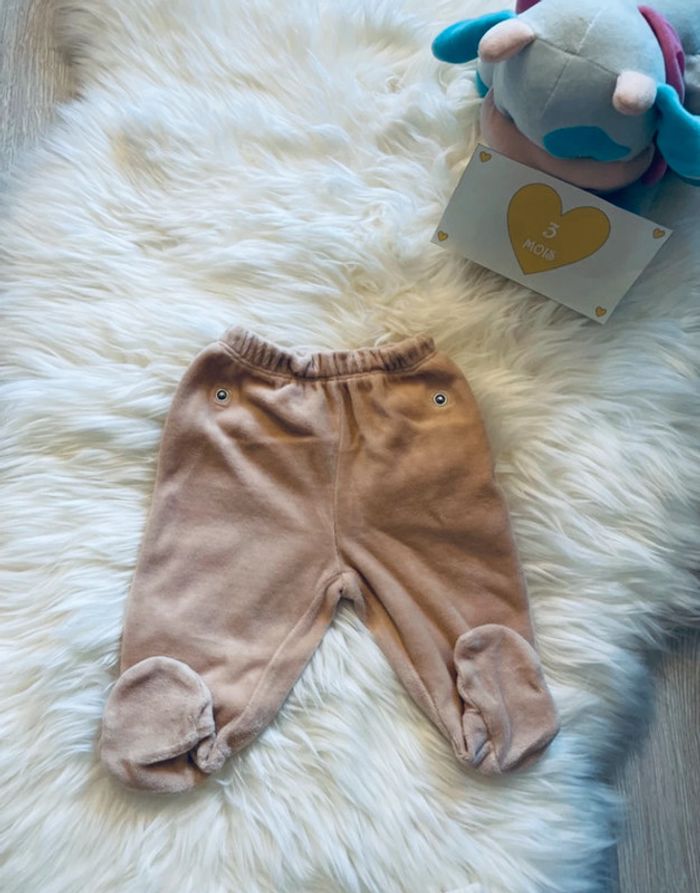 3 mois - pyjama 2 pièces beige - photo numéro 4