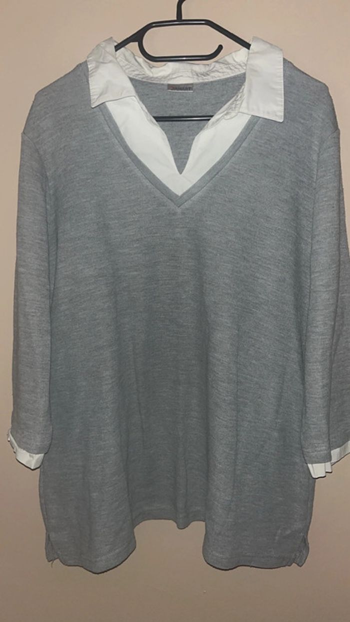 Pull chemise gris - photo numéro 2