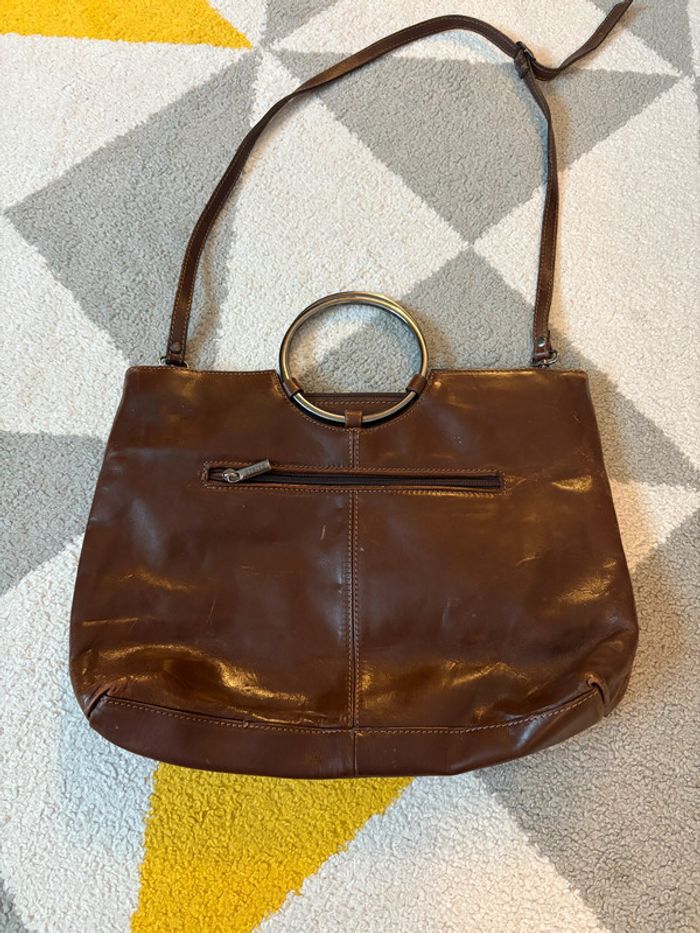 Sac à main en cuir marron Etrier - photo numéro 3