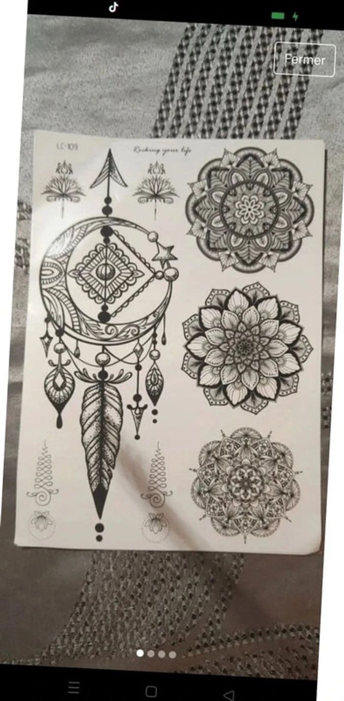 🎀 tatouage éphémère Mandala 🎀