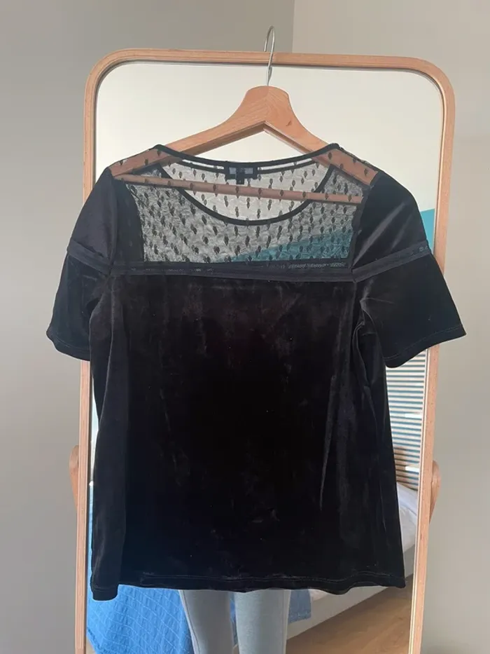 Tee-shirt velour noir - photo numéro 3
