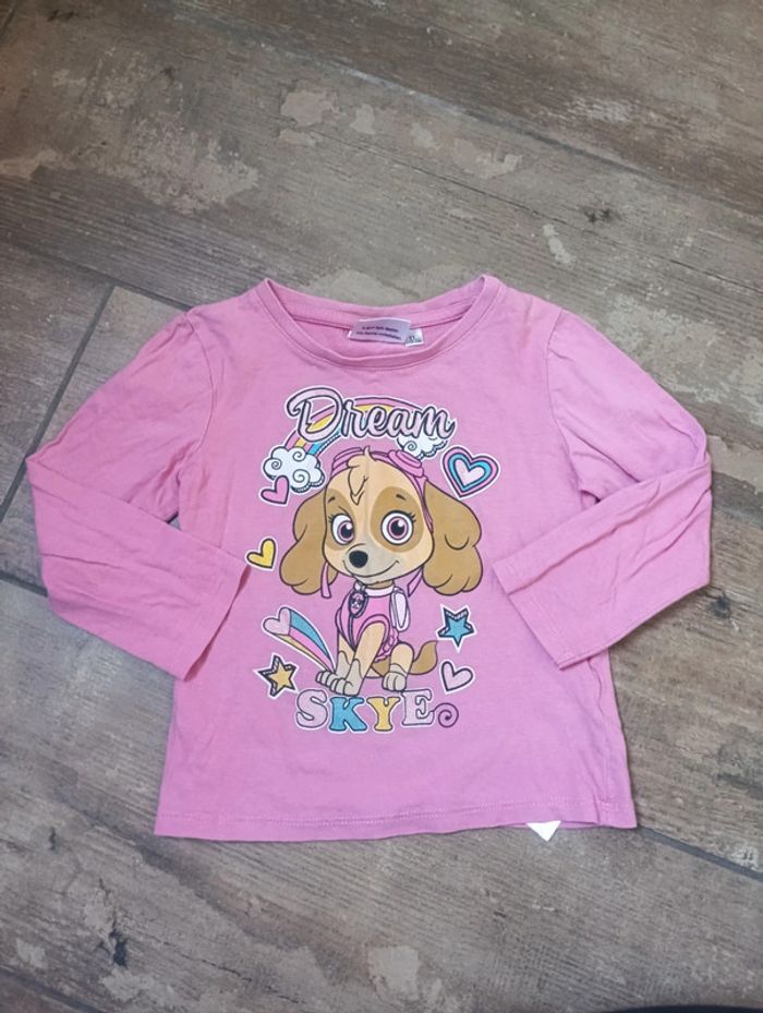 Tee shirt chemise manches longues Fille 5 ans Stella Pat Patrouille Paw Patrol
