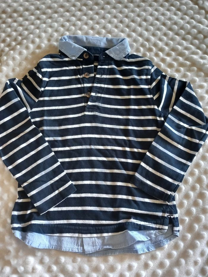 Polo effet chemise manches longues kiabi 5 ans