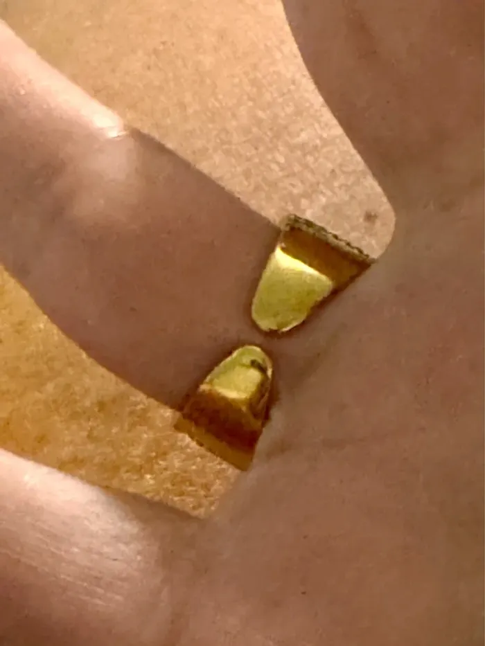 Bague réglable acier inoxydable or travaille pierre nacrée cristaux blancs habaha Paris - photo numéro 5
