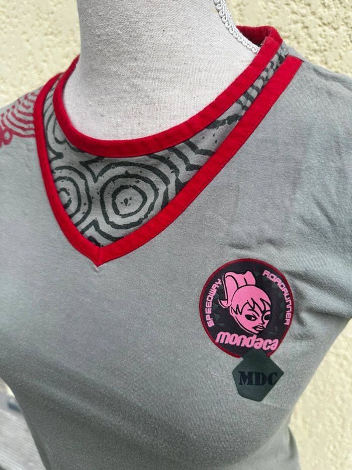 🌿 T-shirt kaki enfant 12 ans – Mondaca – Motif poupée & spirales - photo numéro 2