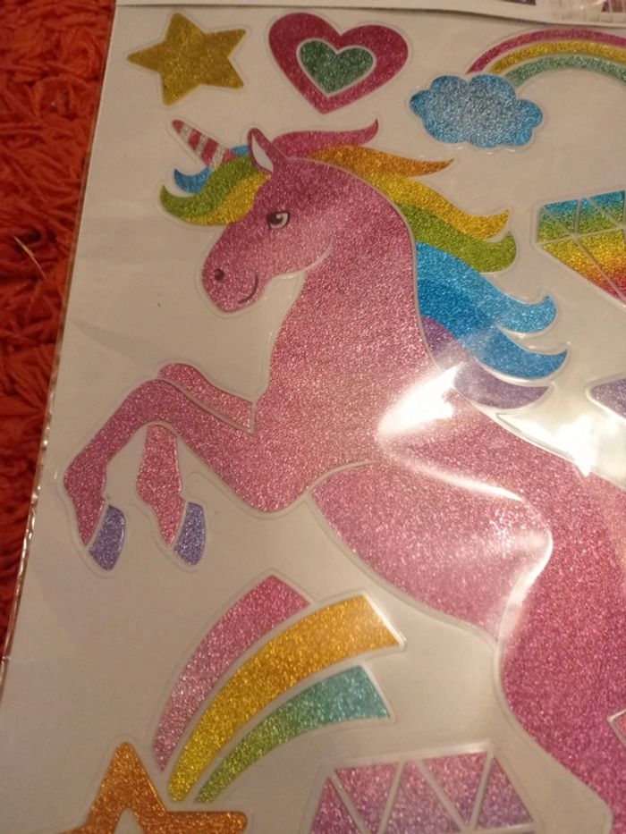 Adhésif décoratif effet pailleté "Licorne" - photo numéro 2
