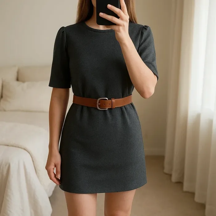 Robe courte LH grise taille 36 automne hiver