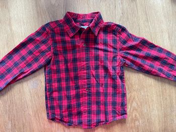 Chemise rouge à carreaux 3 ans