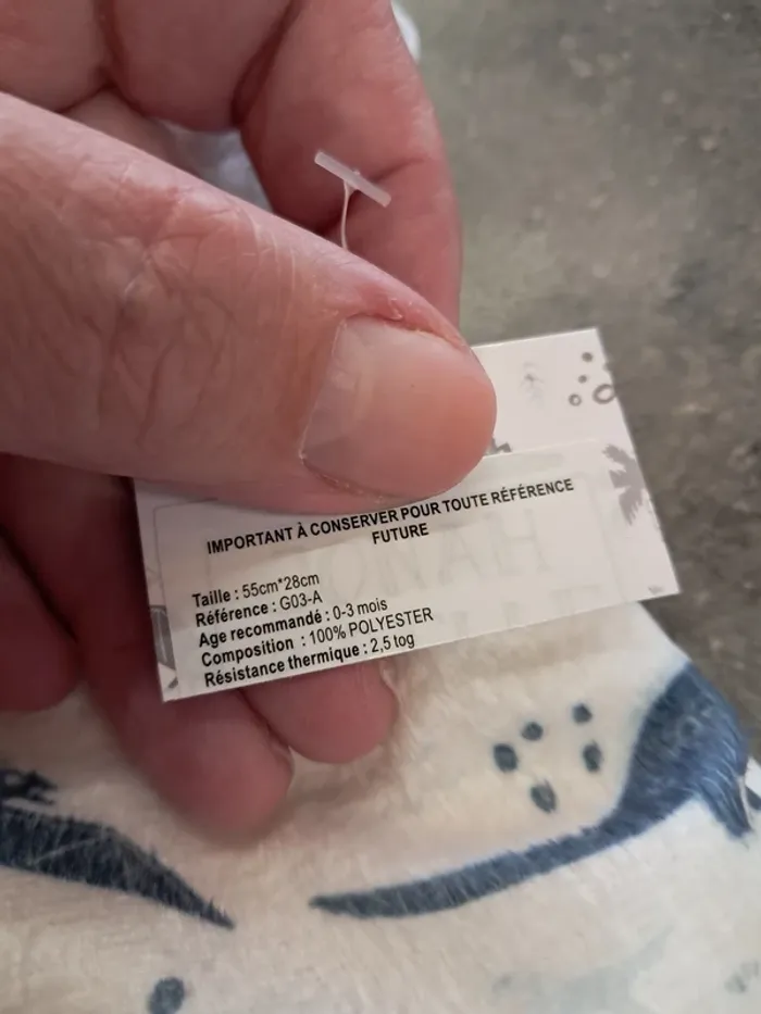 gigoteuse turbulette garcon 0/3 mois neuve - photo numéro 3