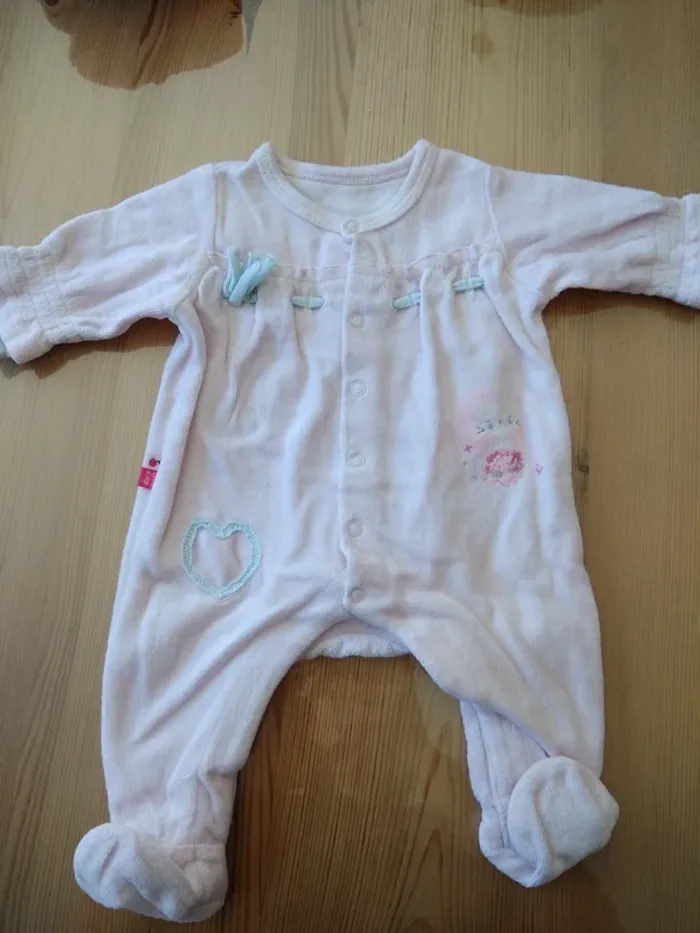 Pyjama velours 1mois sucre d'orge