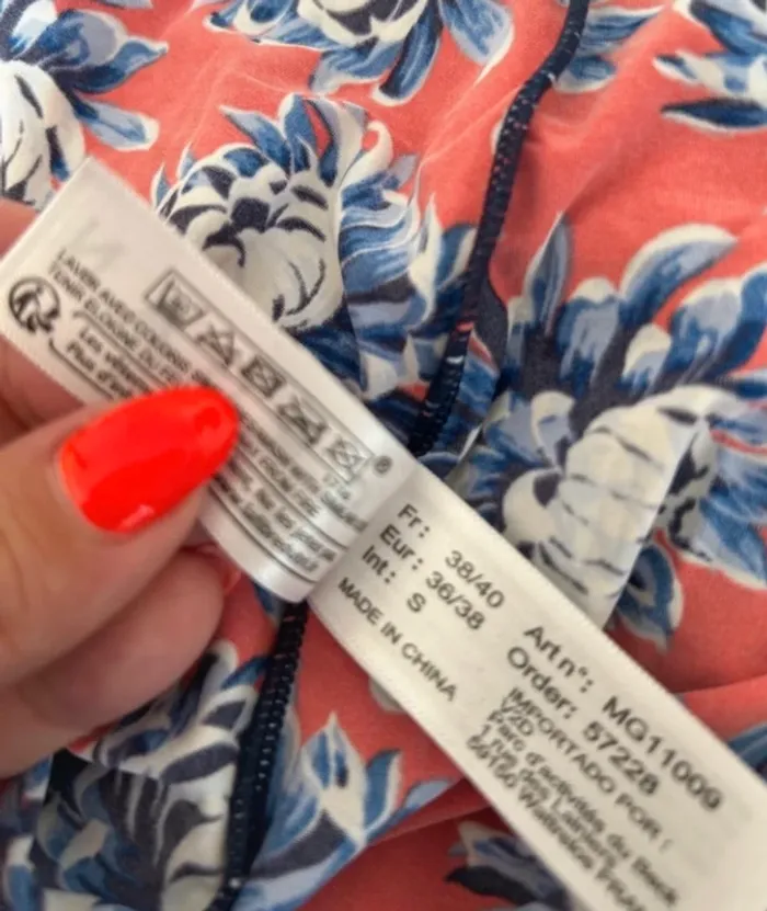 Morgan lingerie, nuisette, rouge, imprimée, florale, femme, taille 38/40 - photo numéro 4