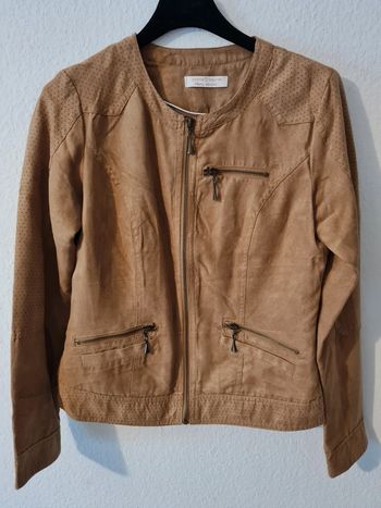 Veste légère en suédine camel cache cache