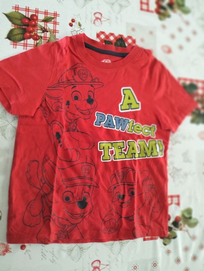 T-shirt manches courtes rouge Pat Patrouille (98-104 cm) 2-4 ans