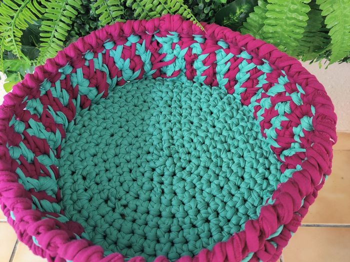Gros panier de rangement rond en Trapilho - photo numéro 2
