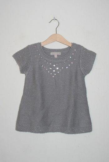 Pull gris manches courtes 6 ans Lisa Rose