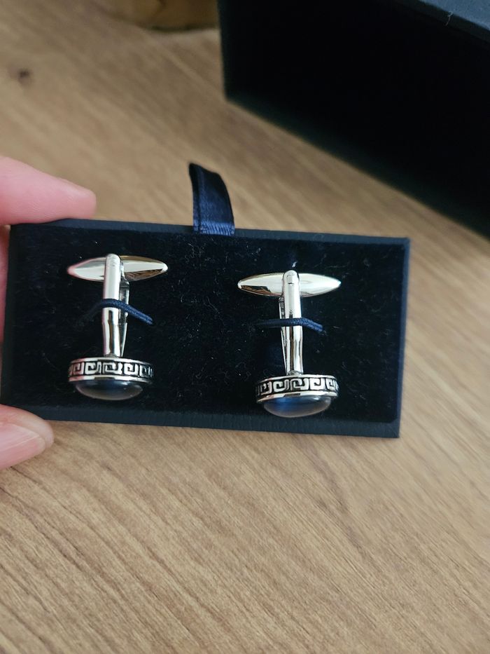 Boutons de manchette bleu - photo numéro 2