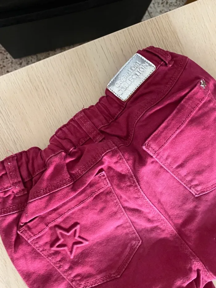 Pantalon jean slim étoile bordeaux in extenso 7 Pantacourt ans legging bleu - photo numéro 6