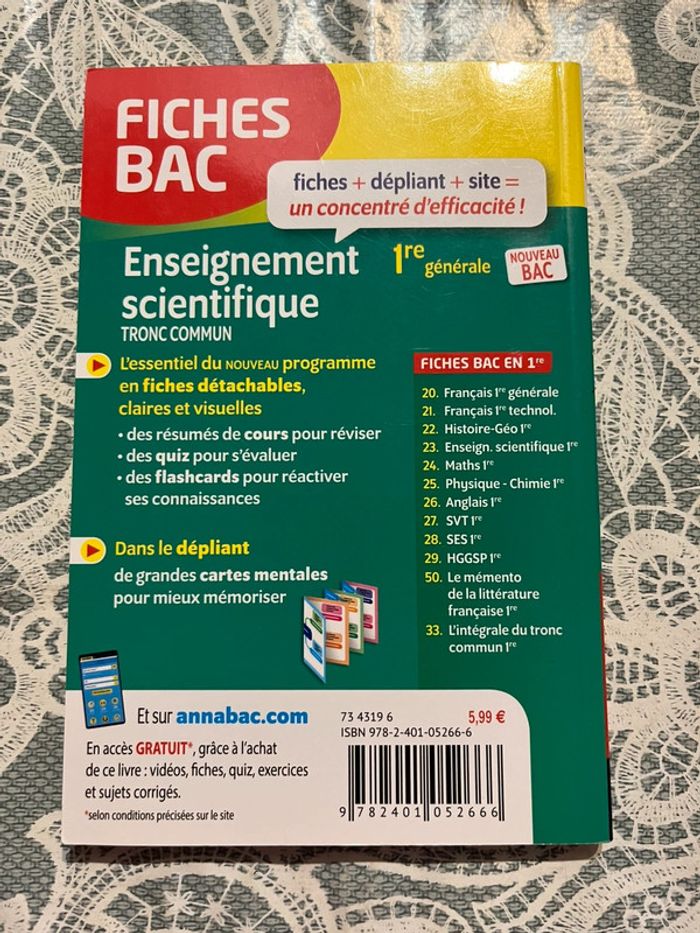 Fiches bac 1ere générale Enseignement scientifique tronc commun - photo numéro 2