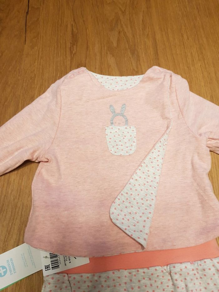 Ensemble réversible Obaïbi 9 mois neuf avec étiquette - photo numéro 3