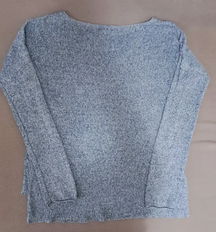Pull long gris chiné - photo numéro 2